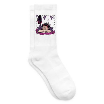Raffael's Teuflischer Nachttraum nit Fledermaus - Tennissocken - Weiß - Rechts