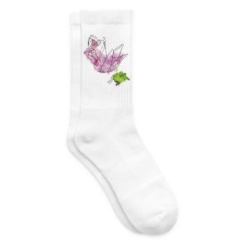 Blüte mit Insekt - Tennissocken - Weiß - Rechts