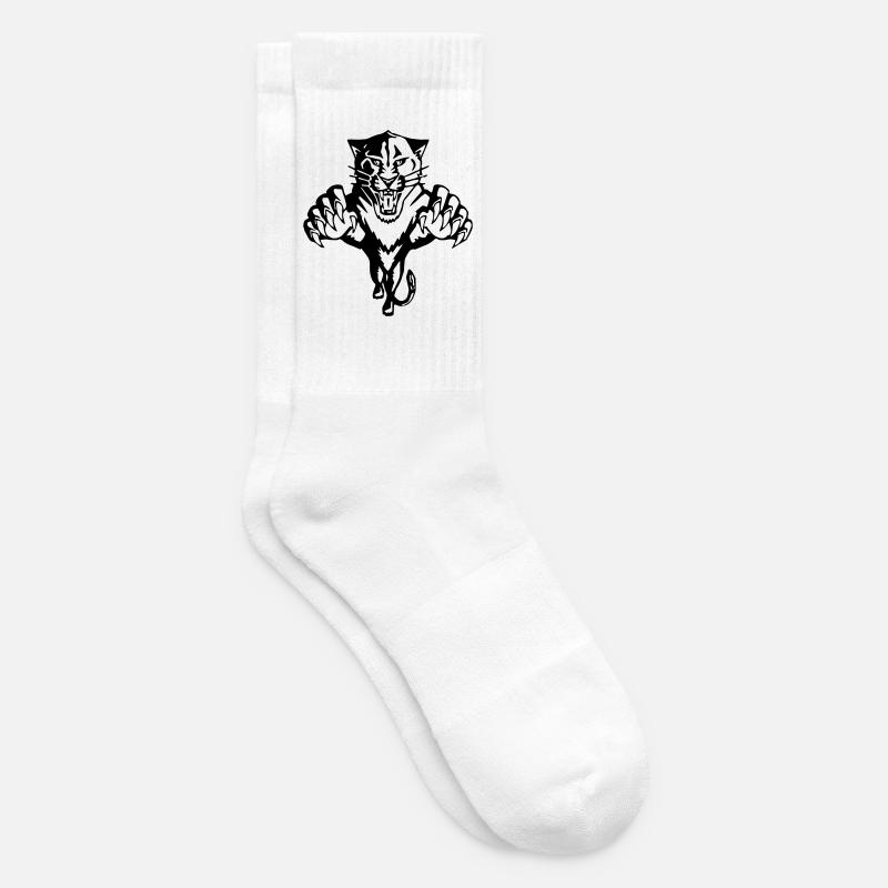 Panthère, Tigre, Lion, Léopard - Chaussettes de tennis - blanc