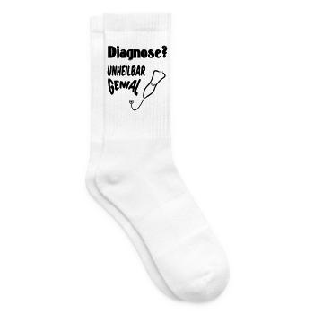 Diagnose? Unheilbar genial Geschenk Medizin - Tennissocken - Weiß - Rechts