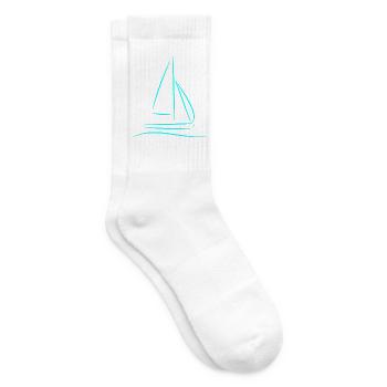 Voilier Bleu Mer – Cadeau nautique pour les marins - Chaussettes de tennis - blanc - Droite
