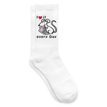 Mobile Phone, Mouse, Chat - Tennis socks - white - Right