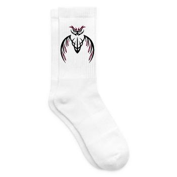 Tribal Eule, tattoo owl - Tennissocken - Weiß - Rechts