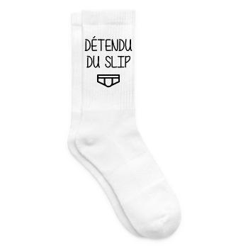 Détendu du Slip ! Humour Cool Fun Drôle Vacances - Chaussettes de tennis - blanc - Droite
