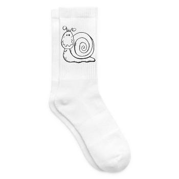Lustige Schnecke - Schnecken - Natur - Wildnis - Tennissocken - Weiß - Rechts