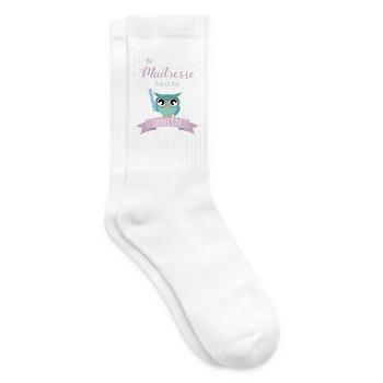 Hibou Maîtresse Chouette Illustration - Chaussettes de tennis - blanc - Droite