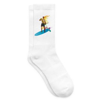 Stand up paddling - Mann mit Paddle Board - Tennissocken - Weiß - Rechts