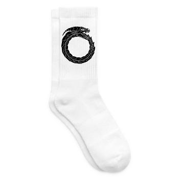 Verschlingender Schwarzer Drache - Tennissocken - Weiß - Rechts