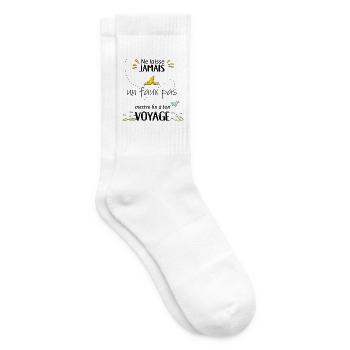 Ne laisse jamais un faux pas... - Chaussettes de tennis - blanc - Droite