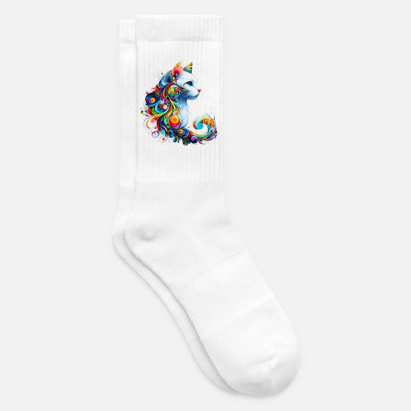 Katze - Tennissocken - Weiß