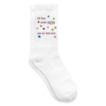 I love my mom - Tennis socks - white - Right