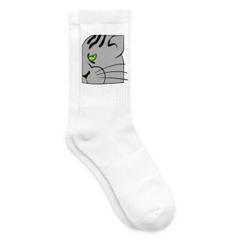 Cat - Tennis socks - white - Right