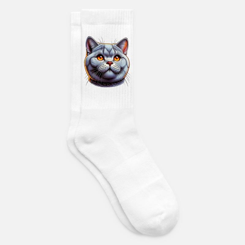 Britisch Kurzhaar Katze - Tennissocken - Weiß