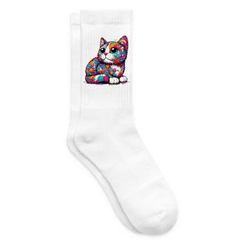 Cat - Tennis socks - white - Right