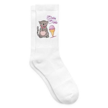Chat avec cornet de crème glacée - Chaussettes de tennis - blanc - Droite