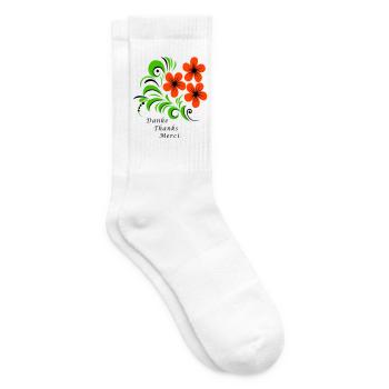 Thank you Thanks Merci - Chaussettes de tennis - blanc - Droite