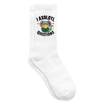 Ich Axolotl-Fragen – Süßer Axolotl - Tennissocken - Weiß - Rechts