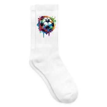 Buntes urbanes Fußball Graffiti mit Lichtreflexe - Tennissocken - Weiß - Rechts