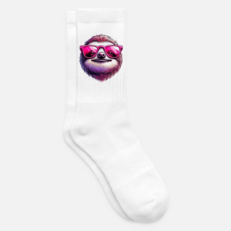 Faultier mit Sonnenbrille - Tennissocken - Weiß