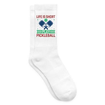 Das Leben ist kurz, spielen Sie Pickleball - Tennissocken - Weiß - Rechts