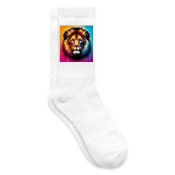 lion - Tennis socks - white - Right
