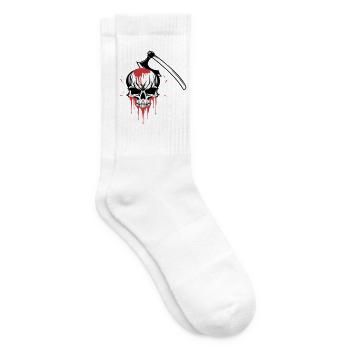 Bloody skull split by an axe - Tennis socks - white - Right