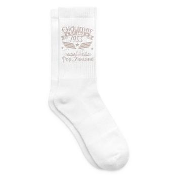 Vintage 1955 Baujahr Design - Tennissocken - Weiß - Rechts