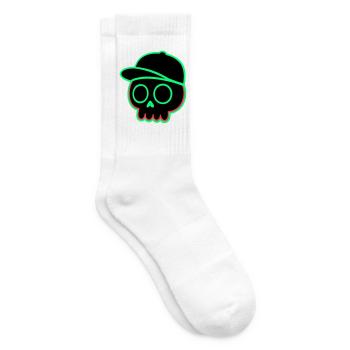 Neon Schädel Cap - Tennissocken - Weiß - Rechts