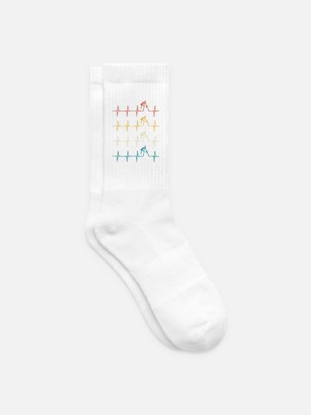 Kletternder Herzschlag-Kletterer - Tennissocken - Weiß