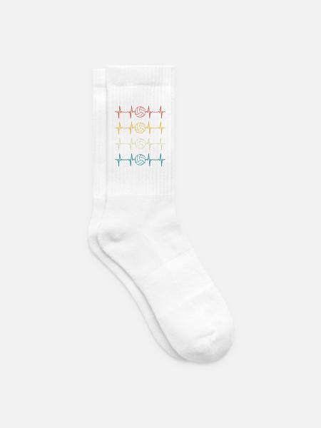 Volleyball Heartbeat Retro Volleyball - Tennissocken - Weiß