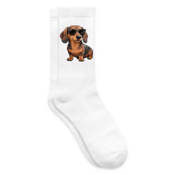 Cooler Dackel Sonnenbrille Sommer Sonne Süßer Freu - Tennissocken - Weiß - Rechts