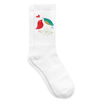 birds in love - Tennis socks - white - Right