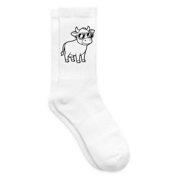 Coole Kuh Sonnenbrille Lässig Vektor - Tennissocken - Weiß - Rechts