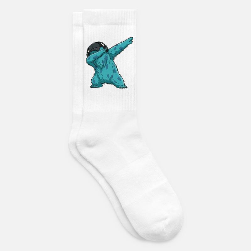 Danse de la danse fluffo du monstre Fluffonster - Chaussettes de tennis - blanc