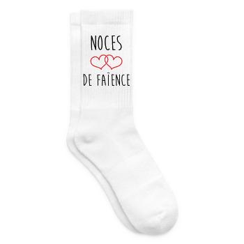 noces de Faïence 9 ans de mariage - Chaussettes de tennis - blanc - Droite