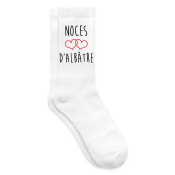 Alabaster Wedding 75 Years of Marriage - Tennis socks - white - Right