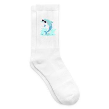 Delfin-Sommer-Pinkbrille - Tennissocken - Weiß - Rechts