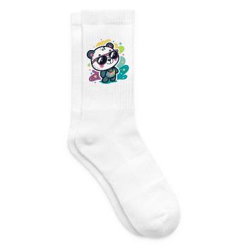 Panda Pop Pink Glasses - Tennis socks - white - Right