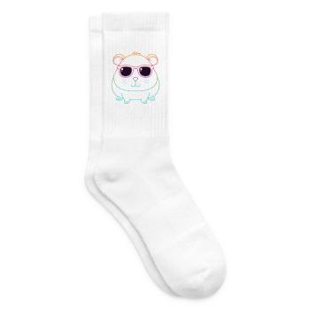 Guinea Pig Arc en Ciel Ligne et Lunettes - Chaussettes de tennis - blanc - Droite