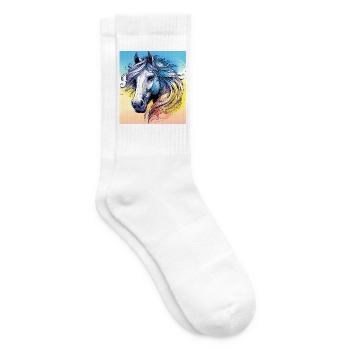 Pferd - Tennissocken - Weiß - Rechts