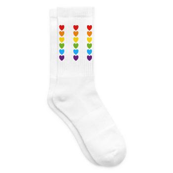Cœurs arc-en-ciel de la fierté - Chaussettes de tennis - blanc - Droite