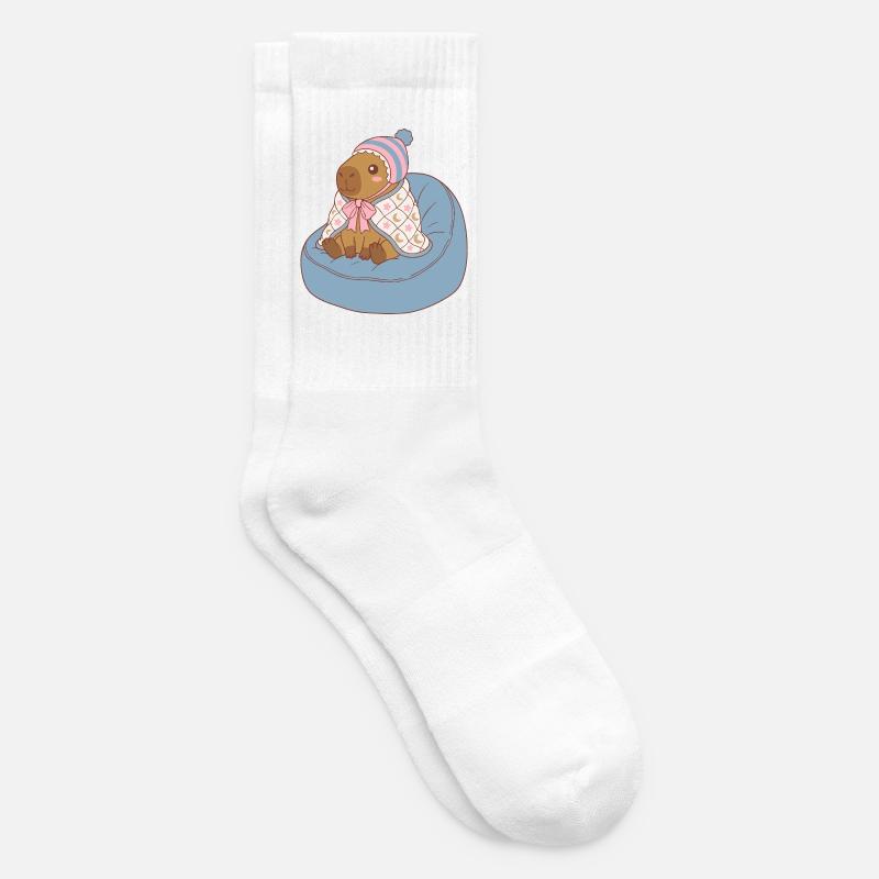 Cuddle Capybara Moonstar Blanket - Kawaii Design - Tennis socks - white