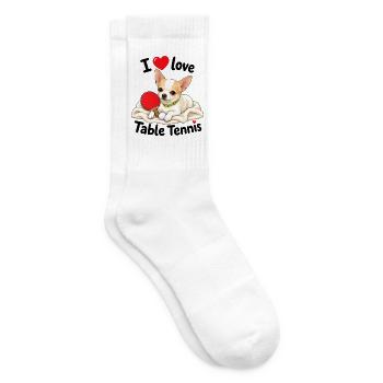 Cute Chihuahua Playing Table Tennis - Tennis socks - white - Right