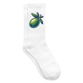 Stylized Olive Emerald - Tennis socks - white - Right
