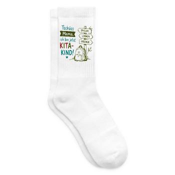 Tschüss Mama Kita-Kind Design - Tennissocken - Weiß - Rechts