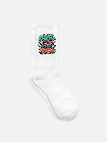 Chill Mal Cooles Faultier Graffiti Design - Tennissocken - Weiß
