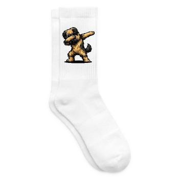 Dabbing Briard - Tennissocken - Weiß - Rechts