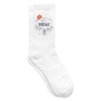 Mountains - Mentally on the Trail - Tennis socks - white - Right
