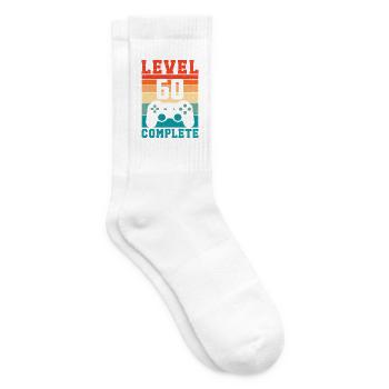 60th Birthday Level 60 Complete 60 Years Gamer - Tennis socks - white - Right