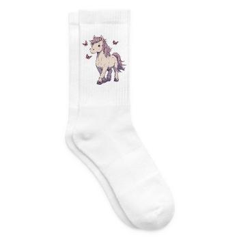 Bangs with butterflies - Tennis socks - white - Right